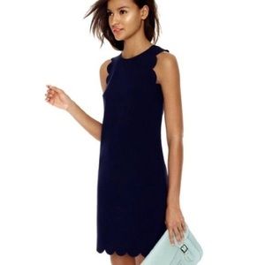 J.Crew Black Scalloped Shift Dress
